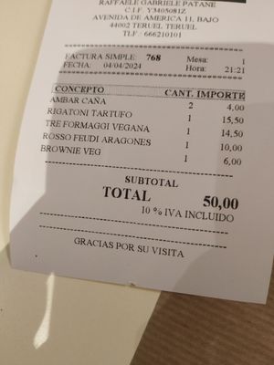 Tot és vegà menys el rigattoni tartufo at Made in Italy in Teruel