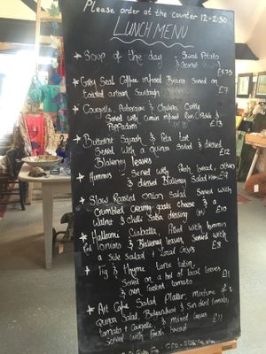Menu of the day at Art Cafe in Holt