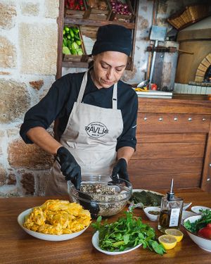 Traditional recipes offered at Avli in Malia in Crete