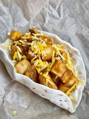 Potato taco without ranch or lettuce - my picky 9 yr old loved it!  at Vegan Van @ Park Hill Kitchens in Denver