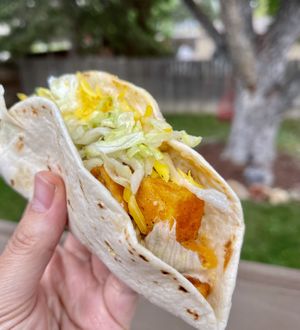 Potato taco - delicious!! at Vegan Van @ Park Hill Kitchens in Denver