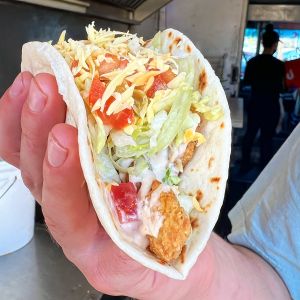 Crispy Chicken Taco! at Vegan Van @ Park Hill Kitchens in Denver