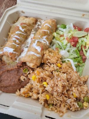 Chile relleno plate at Vegan Van @ Park Hill Kitchens in Denver