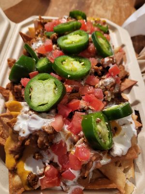 Loaded nacho fries at Vegan Van @ Park Hill Kitchens in Denver