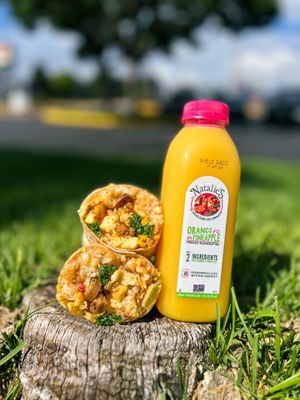 Breakfast Burrito & OJ from our new vegan market!  at Vegan Van @ Park Hill Kitchens in Denver