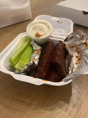 BBQ seitan wings  at Vegan Van @ Park Hill Kitchens in Denver