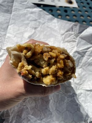 Vegan Steak and Egg Breakfast Burrito   at Vegan Van @ Park Hill Kitchens in Denver