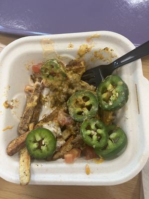 Chubby fries (they have a kick!)  at Vegan Van @ Park Hill Kitchens in Denver