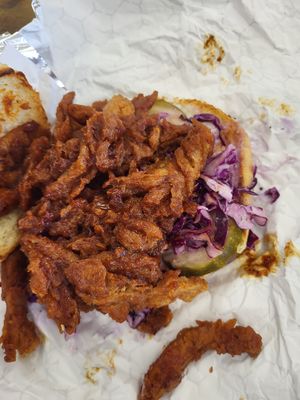 Chicken BBQ sandwich at Vegan Van @ Park Hill Kitchens in Denver