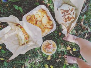 Crunch wrap, BRUNCHwrap! cheesy gordita crunch! at Vegan Van @ Park Hill Kitchens in Denver