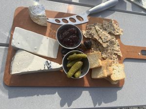 Vegan Plate with Conscious Cultures cheeses  at Atwater Vineyards in Burdett