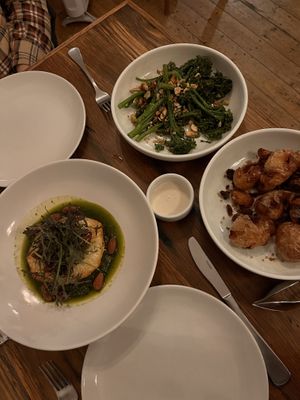 Celeriac, greens, potatoes   at Tempus in Katoomba
