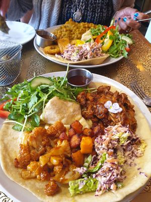 Sizzling veg roti & chickpea roti at Yard V in West London