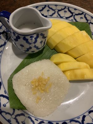 Mango with sticky rice  at Testy Conner in Koh Phangan