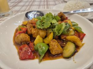Sweet and sour tofu at Muzi T@Veggie 木子坊 in Perak