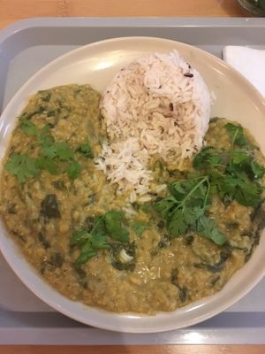 green lentil dahl with coriander  at Red Curry House in Nuremberg