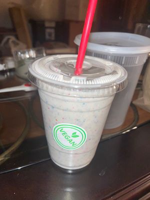Birthday shake 🥤 at Pink's Vegan Diner - Cloud Kitchen in Merrick