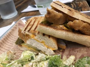 Vegan Cuban Chick’n Panini
	•	Vegan Caesar Salad (+$6.00)
	•	No Mustard  at Pink's Vegan Diner - Cloud Kitchen in Merrick
