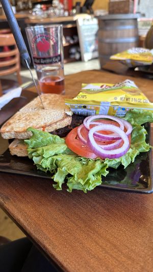 Black Bean burger on sourdough   at Old Town Red Rooster Cafe in Cottonwood