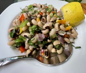 Black eyed bean salad  at Art & Taste in Rhodes