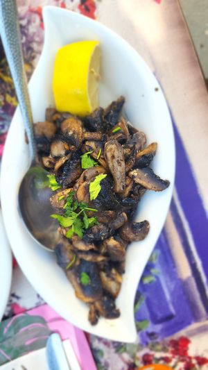 Garlic mushrooms at Art & Taste in Rhodes