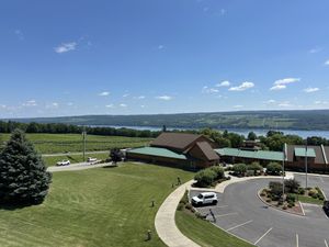 Check out the view of Seneca Lake  at Glenora Wine Cellars in Dundee