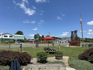 Cornhole in the front  at Glenora Wine Cellars in Dundee