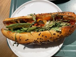 Avocado and paprika baguette   at HEL - Espresso House in Vantaa