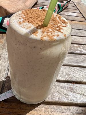 ‘Spiced Chai’ smoothie (made with oat milk )  at Life Alive Organic Cafe in Cambridge