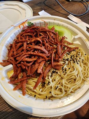 Dry ingredients separated in takeaway container at Ikigai Ramen in Edinburgh