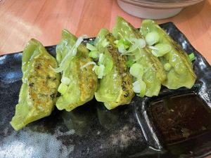Yasai Gyoza (soy sauce mix was amazing) at Ikigai Ramen in Edinburgh