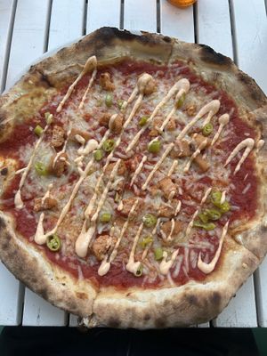 Vegan Sausage Pizza   at 400 Hundred Rabbits - Elephant and Castle in South East London