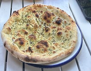 Garlic bread with rosemary and seasalt 10/10  at 400 Hundred Rabbits - Elephant and Castle in South East London