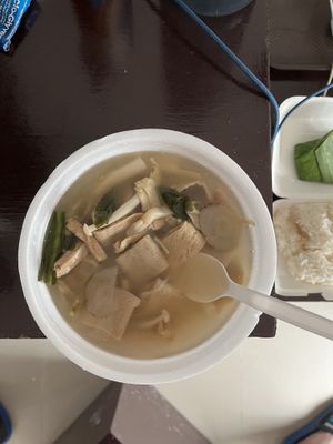 Mushroom soup  at Mae Orathai Vegetarian in Phuket