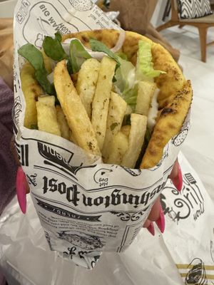 Vegan Pita no tomatoes   at Let's Eat in Santorini