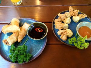 Wantan und Frühlingsrollen at Madame Tâm Burtscheid in Aachen