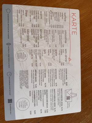 Menü  at Ons Buiten Natuurlijk kamperen in Oostkapelle