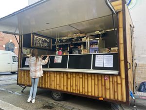 This cafe is a good truck located always in one place   at Vleischerei - Konieczny in Leipzig