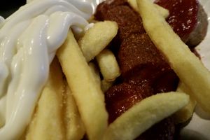 vegan currywurst  at Curry 36 - Hardenbergplatz in Berlin