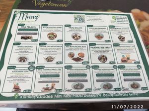 Menu at Muaz Vegetarian in Kyrenia