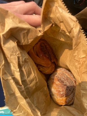 Cinnamon bun and cardamom bun  at Heyl Bakery in Plymouth