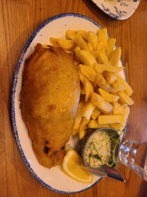 Vegan fish and chips at Bertie's Proper Fish & Chips in Edinburgh
