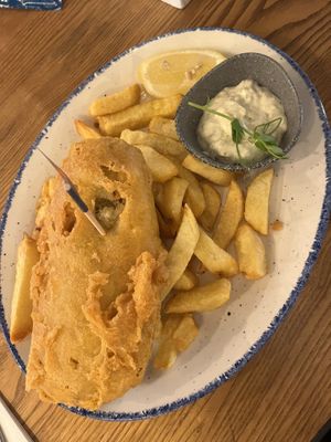 Fish and chips #Veganuary at Bertie's Proper Fish & Chips in Edinburgh