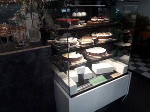 Cakes on display (all vegan) at Fukafe in Gdansk