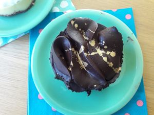 Chocolate mousse with cherry at Fukafe in Gdansk