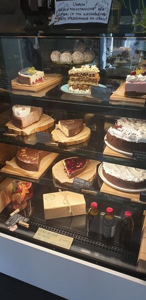 Choice of cakes at Fukafe in Gdansk