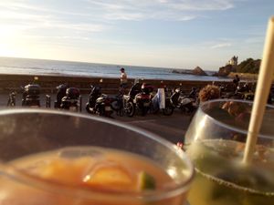 Our cocktails with a view Côte des Basques and Villa Belza at Le Surfing in Biarritz