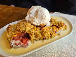 Strawberry pie at Backagården Öland in Farjestaden