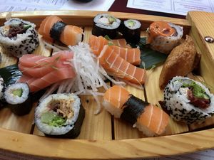 Sushi boat  at Moshimo in Brighton