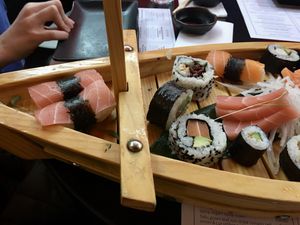 Sushi boat  at Moshimo in Brighton